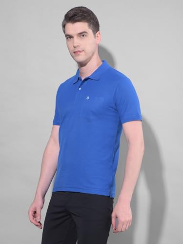 Image of Dollar Men's Pack of 1 Solid Cotton Blend Polo Neck T-Shirt
