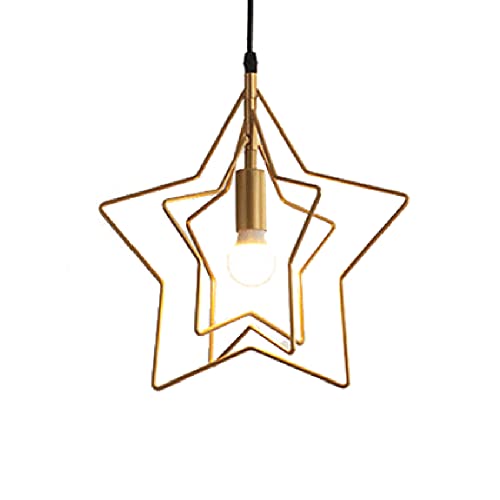 Lampe suspendue moderne en forme d'étoile géométrique en métal pour salon