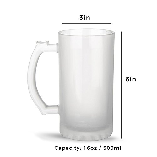 Gen7 Glass Frosted Beer Manchester United Printed Unique Frosted Beer Mug (Multicolor, 500 ml)