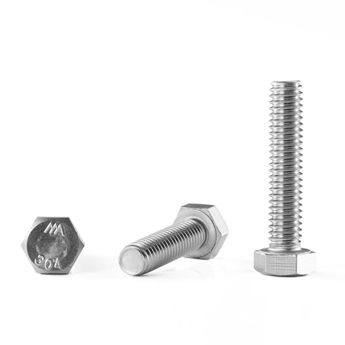 Image of 3 /8 inch-16 x 1-1 /2 inch Hex Head Screw Bolt, 20Pcs Stainless Steel 304 (18-8), Fully Threaded Bolts, Plain Finish
