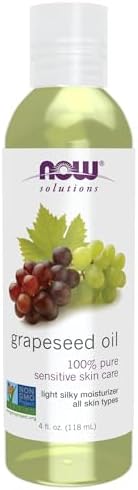 NOW Foods Solutions, Grapeseed Oil, Skin Care for Sensitive Skin, Light Silky Moisturizer for All Skin Types, 4-Ounce