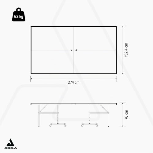 JOOLA Tischtennisplatte Outdoor Rally - Profi Tischtennistisch 6 MM Aluminium-Verbundoberfläche Wetterfest - Klappbares Untergestell - Schneller Aufbau