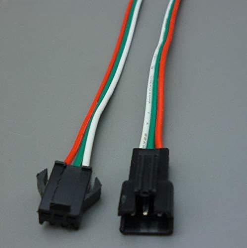 3pin Connectors for WS2812B WS2811 WS2812 LED Strip Female Male - (Color Name: 30pair Male Female)