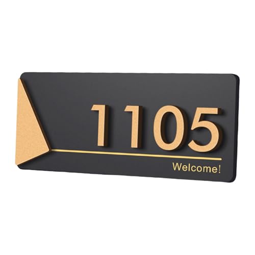 Fenteer Address Plaque Rectangle Decorative House Weather Resistant Sturdy Outside Easy Installation House Address Plate Ornament, Style A