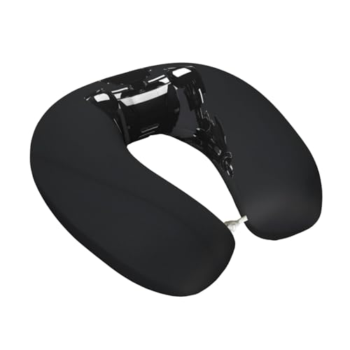 Almohada de viaje de espuma viscoelástica negra miniatura 2