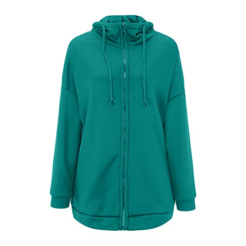 Fleece Langjacke Damen Kapuzenjacke Große Größen Hoodies Sweatjacke Reißverschluss Übergroßer Freizeit Sweatshirt Plüsch Gefüttert Herbst Winter Jakce mit Kapuze