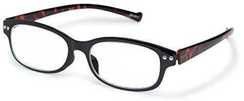 藤田光学 老眼鏡 メンズ 3.5 度数 アイスレンダー 弾性樹脂フレーム ブラック × ブラウンデミ ESL-02-N+3.50