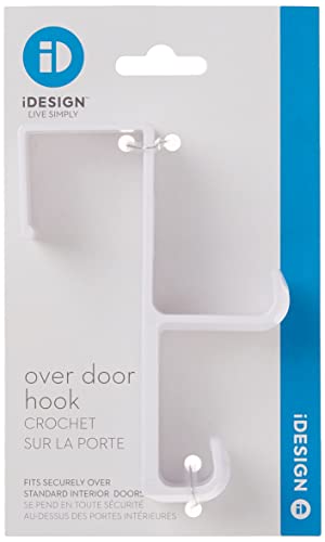 iDesign Over Door Double Hook for Closet, Bathroom, or Dorm, Small Over-the-Door Hanger, White thumbnail 5