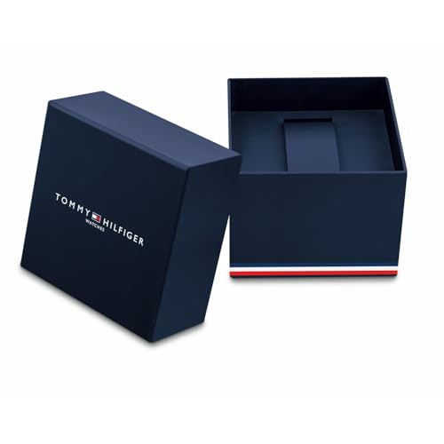 Image of Tommy Hilfiger Bank with Blue Dial Brown Leather Strap Watch for Men - TH1792268