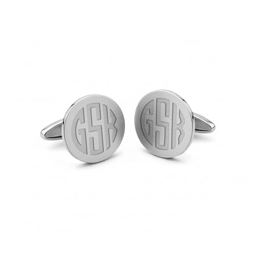 Mancuernillas personalizadas de plata para hombre miniatura 1