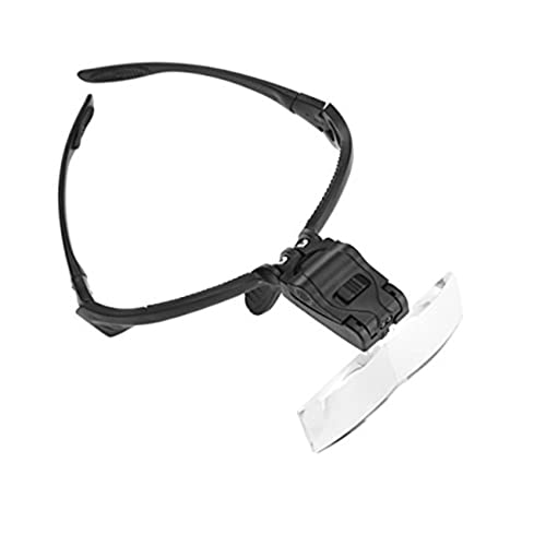 Didiseaon 5Pcs Loupe Magnifying Glasses with Magnifier Bracket with Lenses for Close Work and Crafts Eye Goggles for Hands Magnification Black