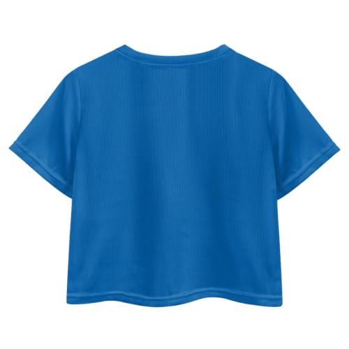 Image of Cute Crop Tops for Girls Short Sleeve Summer T Shirts Fashion Graphic Tees Crew Neck Pullover Tee 5-14 Years