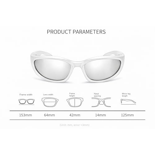 Image of Dervin UV Protected Wraparound Y2K Sunglasses for Men & Women, Full Rim Trending & Stylish Sports Shades