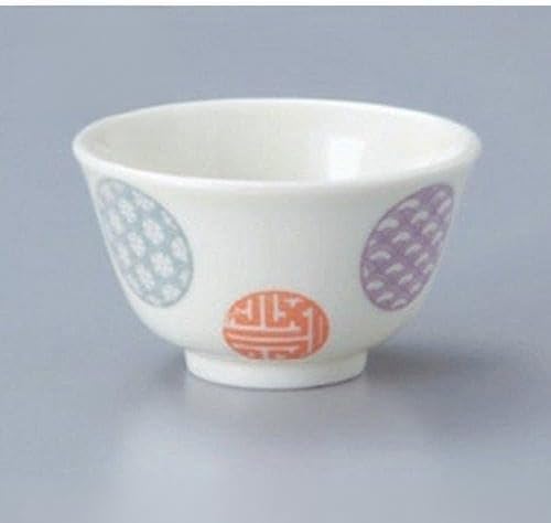 Set of 10 Sencha Round Crest Thick Anti-Cha, 3.7 x 2.2 inches (9.3 x 5.5 cm), 6.1 fl oz (170 cc), Reinforced Japanese Tableware, Sake Cup, Restaurant, Inn, Commercial Use