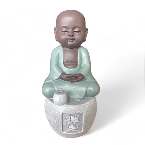 Statue Bouddha Porte - Encens Dhyana - Création Authentique - Ambiance Zen et harmonieuse - Magnifique Figurine Porte-Bonheur Calligraphie - Idée Cadeaux...