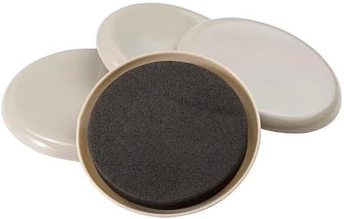 4PK 3-1/2 in Round Reusable Furniture Felt Sliders Hard
