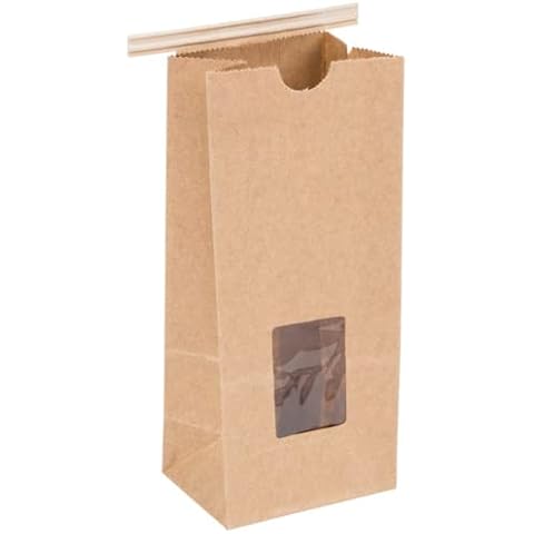 Kraft 1/2 Lb. Tin Tie Bakery Bag w/Square Window - by Premium Tin Ties Cover