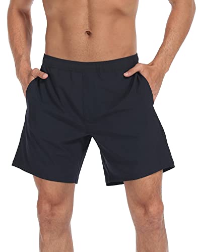 LRD Mens Athletic Workout Shorts with Compression Liner 7 inch Inseam2