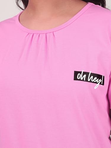 Image of KYDA KIDS Girl's 100% Cotton Antibacterial Full Sleeve Solid T-Shirt (Pack of 1)