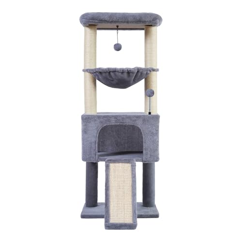 ROYPET Fashion Design 43.3' Cat Trees with Cat Houses,Grey