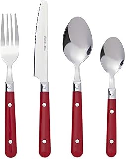 Bon Brasserie 16-Piece Stainless Steel Cutlery Set - Red