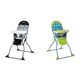 Cosco Simple Fold High Chair, Spritz & Simple Fold Deluxe High Chair with 3-Position Tray, Monster Syd
