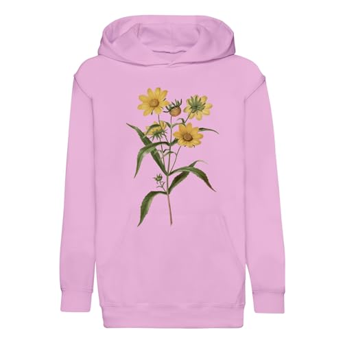 Sweat enfant marguerite jaune chaud et respirant avec sa superbe illustration de botanique
