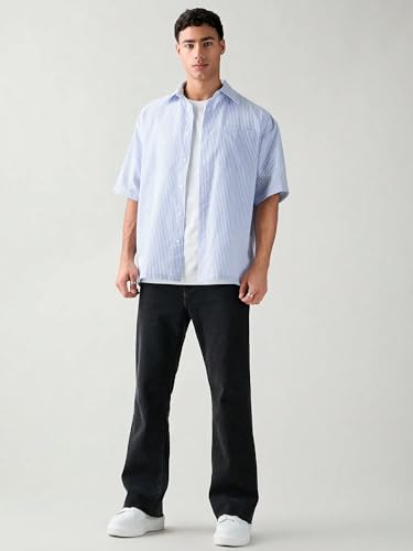 Image of Lymio Men Shirt || Striped Shirt for Man || Half Sleeve || 100% Cotton (Packs Also Available) (Oxford-Lining)