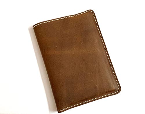 Genuine Cowhide Leather Passport Case Travel Wallet for Credit Cards Money Smartphones Diary Vaccination Certificate15 cm x 10.79 cm Tan