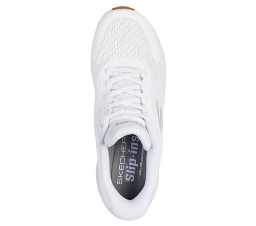 Skechers Homme Go Run Consistent 2.0 Worldview Slip-In ENTRAINEUSE, White And Gray Textile, 43.5 EU
