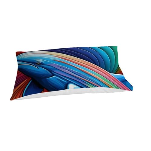 Housse de couette dauphin 3D en microfibre 135x200cm pour lit simple