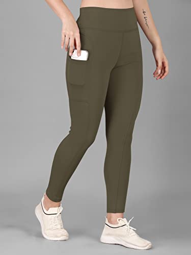 Image of Poojaran Workout Tight /Pants /Legging with Side Pocket, Stretchy Tights and a high Waist for Women and Girls' use in The Gym,Yoga,Running,Cycling