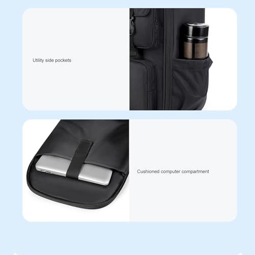 Fdit 30L Rolling Duffle Bag with Wheels, Vacuum Compression Travel Backpack Convertible to Suitcase, Business Luggage with Laptop Compartment for Airplane2