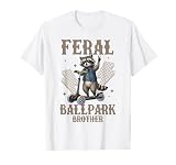 Raccoon and Scooter Feral Ballpark Brother Ballfield Sibling T-Shirt