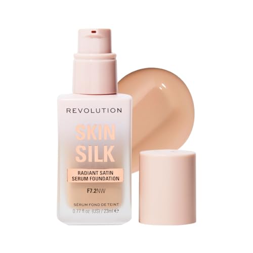 Image of Revolution Skin Silk Serum Foundation- F7.2, Neutral Warm 23ml | Lightweight, Hydrating Foundation with Hyaluronic Acid & Peptides | Natural, Radiant Finish with Light-Medium Coverage | Long-Lasting Base Makeup | Shades Specially Selected for Indian Skin Tones