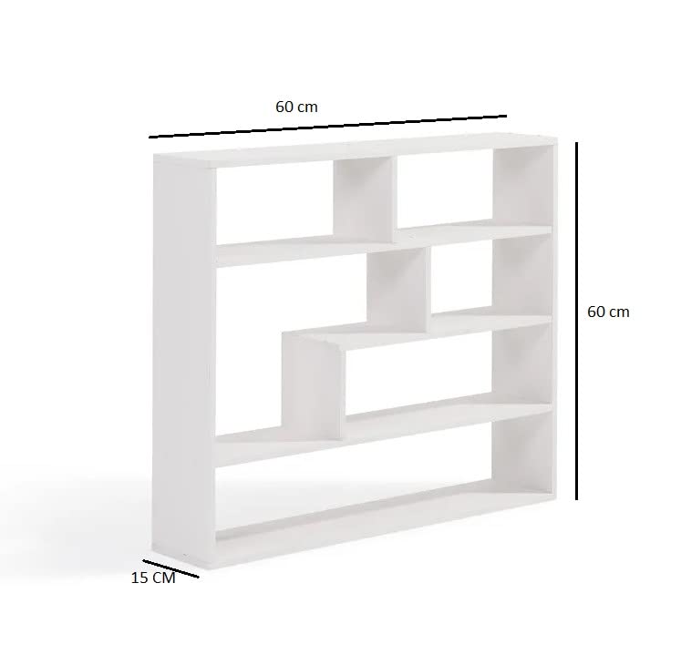 Image of FURNEASER Wall Shelves for Living Room, Hanging Decoration & Corner Display Shelf, Modern & Stylish Bookcase Bookshelf for Home Office Wall Decoration (White)