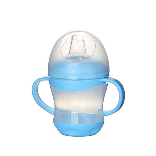 Manan Shopee Baby Infant PP Water/Juice Training Gravity Soft Spout Sipper Cup with Handles, 160ML (Blue)-image-32