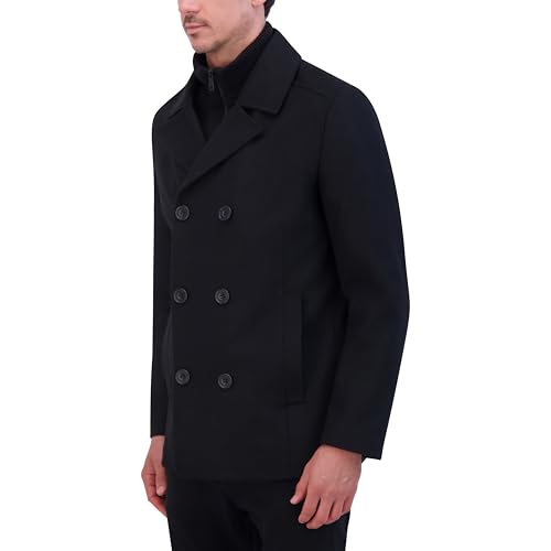 Kenneth Cole Men's Double Breasted Bib Peacoat3