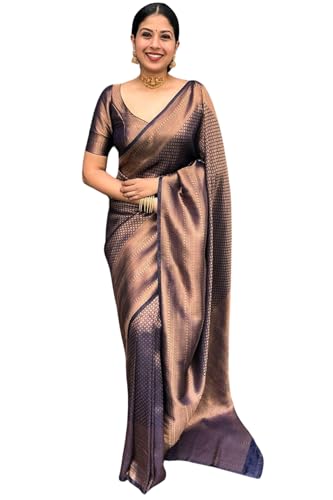 SGF11 Women's Kanjivaram Soft Silk Saree With Blouse Piece