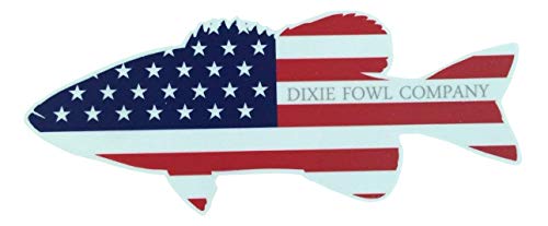 Old Glory Bass - Dixie Fowl Co Decal - 4" x 2"