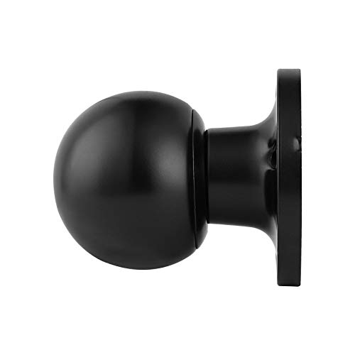Knobelite (6 Pack Round Black Single Dummy Door Knobs, Individual Non-Turning Dummy Door Knob Single Side, Interior Door Knobs, Easy Installation #TOP3