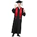 Syhood 4 Pieces 2026 Unisex Graduation Matte Gown Cap Tassel Stole Set Honor Cord for Graduation(Size 45,Black,Red)
