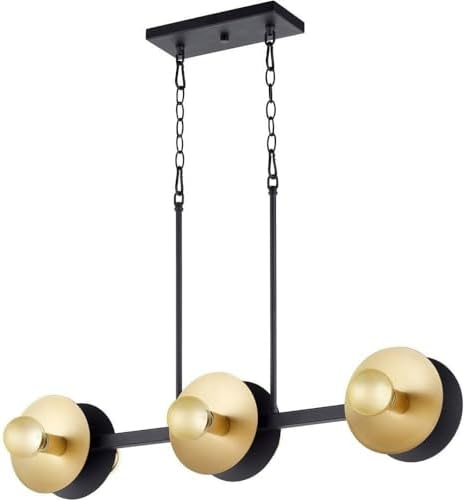 Cyan Design 10979 Artemis Island Pendant, 6-Light 600 Total Watts, Noir and Gold Leaf