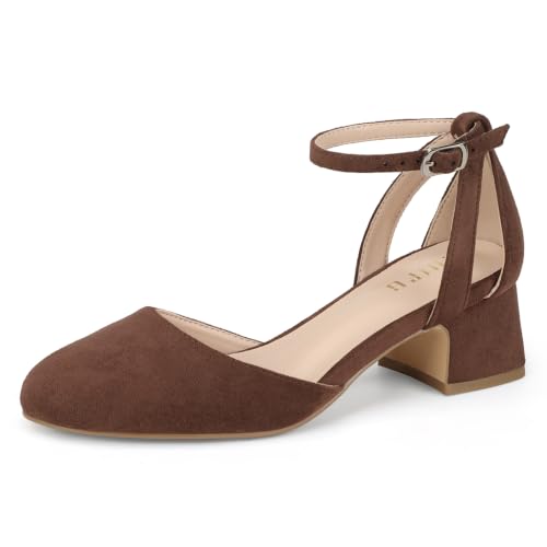 IDIFU IN2 Black Heels Closed Round Toe Low Block Dressy Pumps 11 by IDIFU