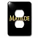 3dRose Matilde mainstream girl baby name in the USA. Yellow on... - Light Switch Covers (lsp-376746-6)