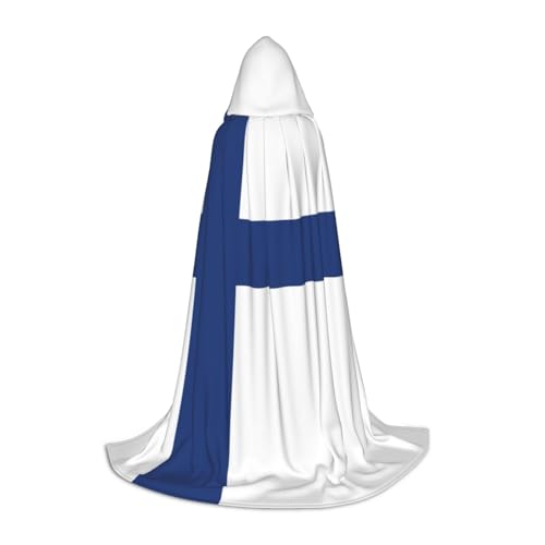 Cape de la Renaissance avec drapeau finlandais pour costume médiéval et cosplay d'Halloween