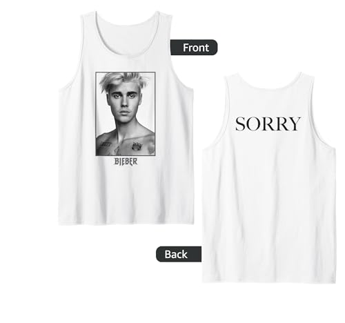 Justin Bieber Official Purpose Tour B&W Sorry Back Tank Top