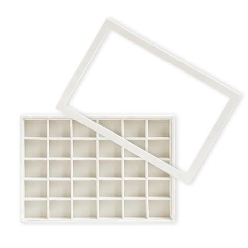 Wudygirl Wood Earring Organizer Jewelry Tray with Lid 13.7"x9.4" Gray