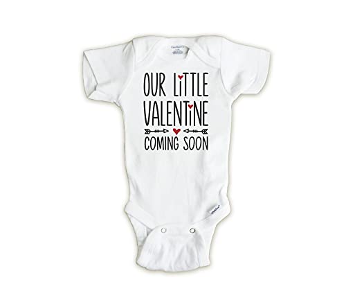 Crazy Daisy Designs Little Valentine Baby Announcement Bodysuit, Valentines Day Pregnancy Reveal (white, 6-9 months)