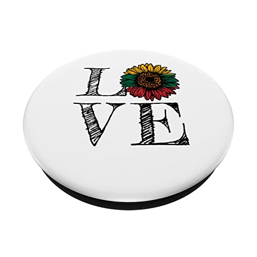 Lithuanian Flag Sunflower Love Lithuania PopSockets Swappable PopGrip, Black - Image 2
